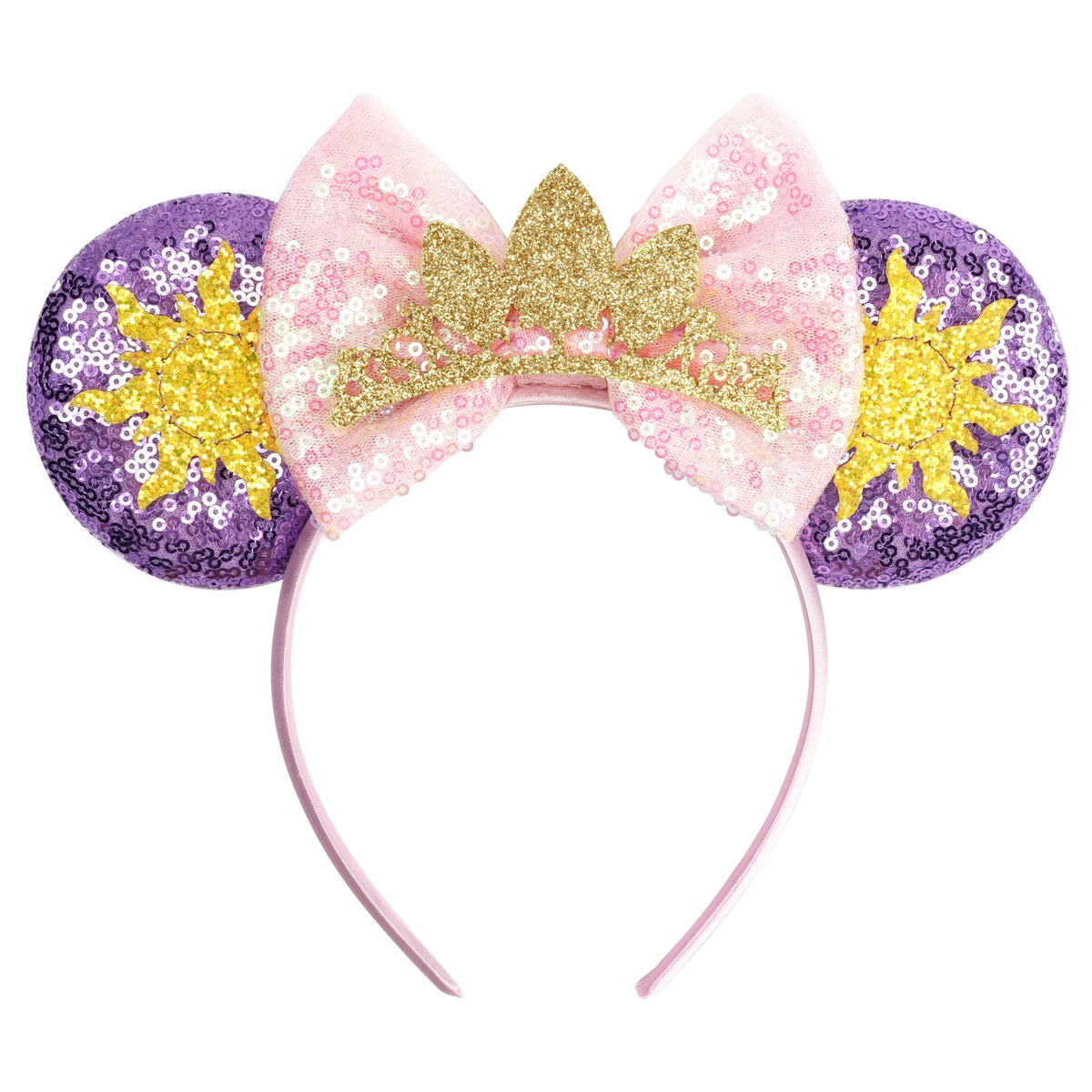 Fashion Cute Mouse Princess Headband 3.3"Ears For Kids Rapunzel Hair Band Women Hair Accessories Girls Sequins Bow Headwear