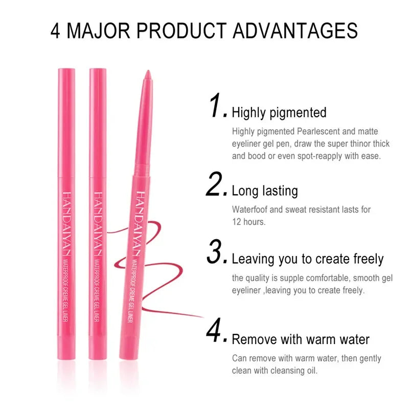 Matte Colorful Eye Liner Pen 20 Colors Eyeliner Gel Pencils Long Lasting Eye Shadow Pen Pink Black Eye Charming Makeup Cosmetics