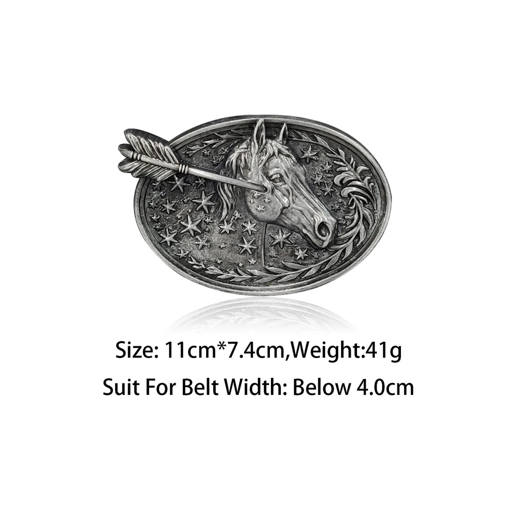 Bullzine Retro Horse Belt Buckle - Western Style
