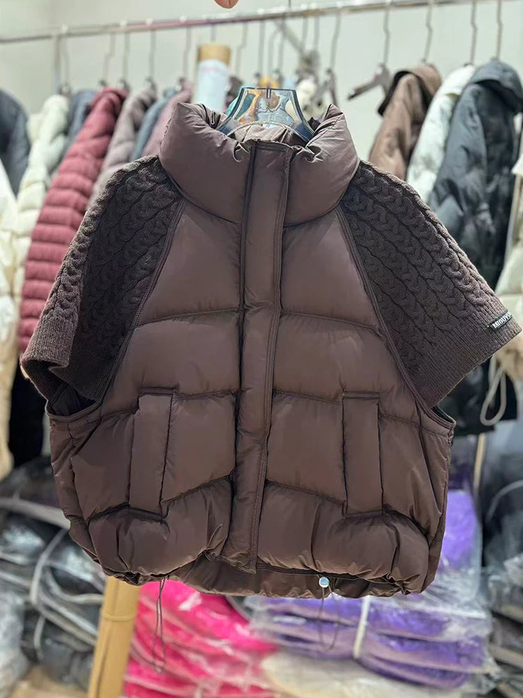 Janveny Women's White Duck Down Puffer Vest