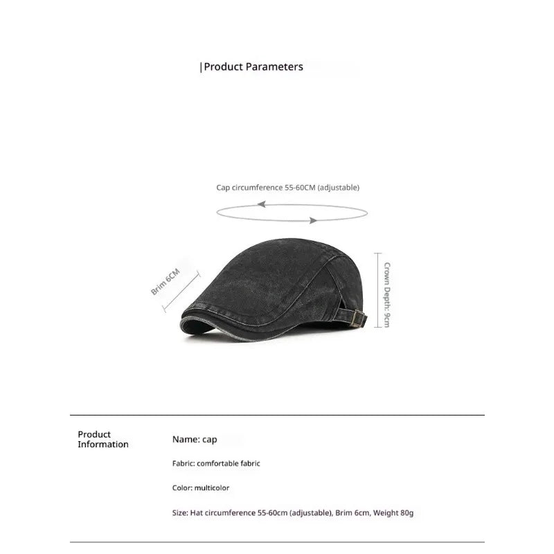 Vintage Washed Cotton Newsboy Hat Duckbill Ivy Casual Flat Cap for Men Women Spring Autumn Driving Cabbie Painter Beret