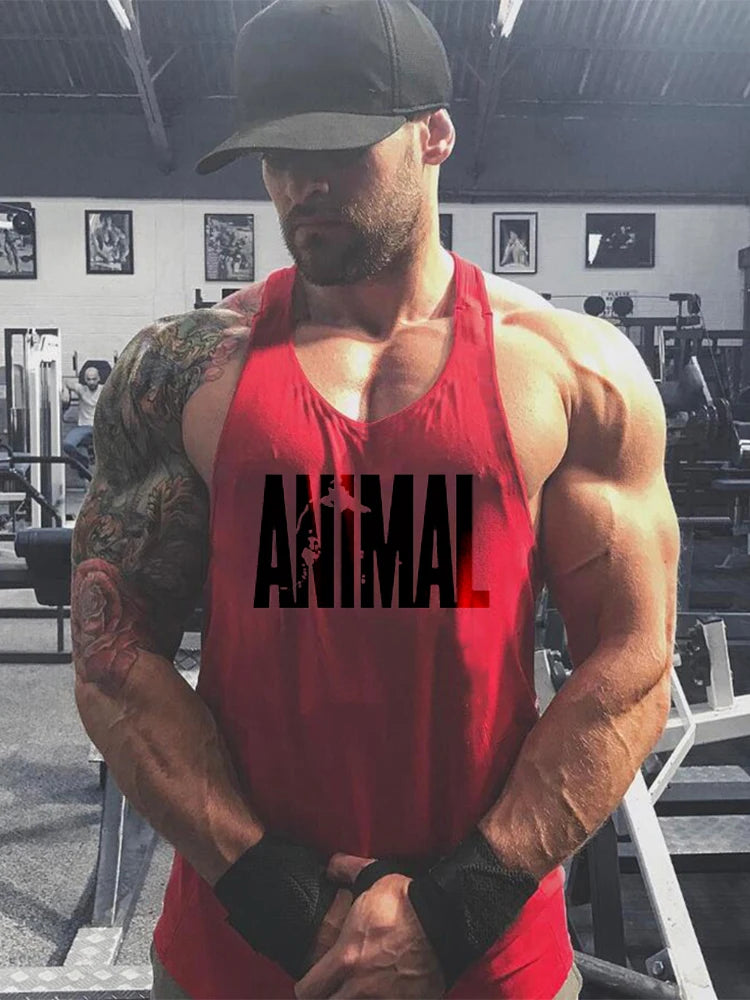 Men's Animal Print Bodybuilding Tank Top