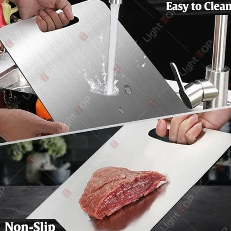 Double-Sided Stainless Steel & Titanium Cutting Board