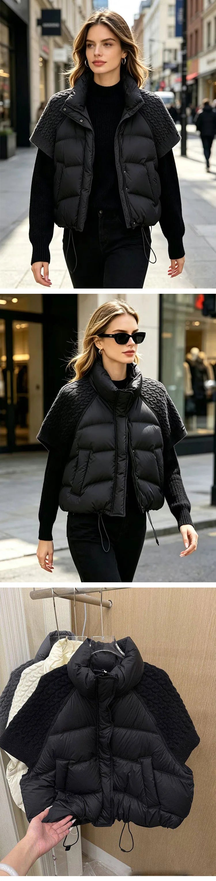 Janveny Women's White Duck Down Puffer Vest