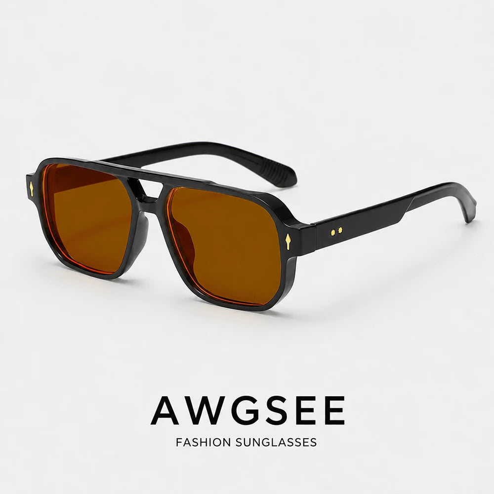Square Aviator Sunglasses for Women Men Vintage Classic Trendy Shades UV400 Protection Driving & Outdoor