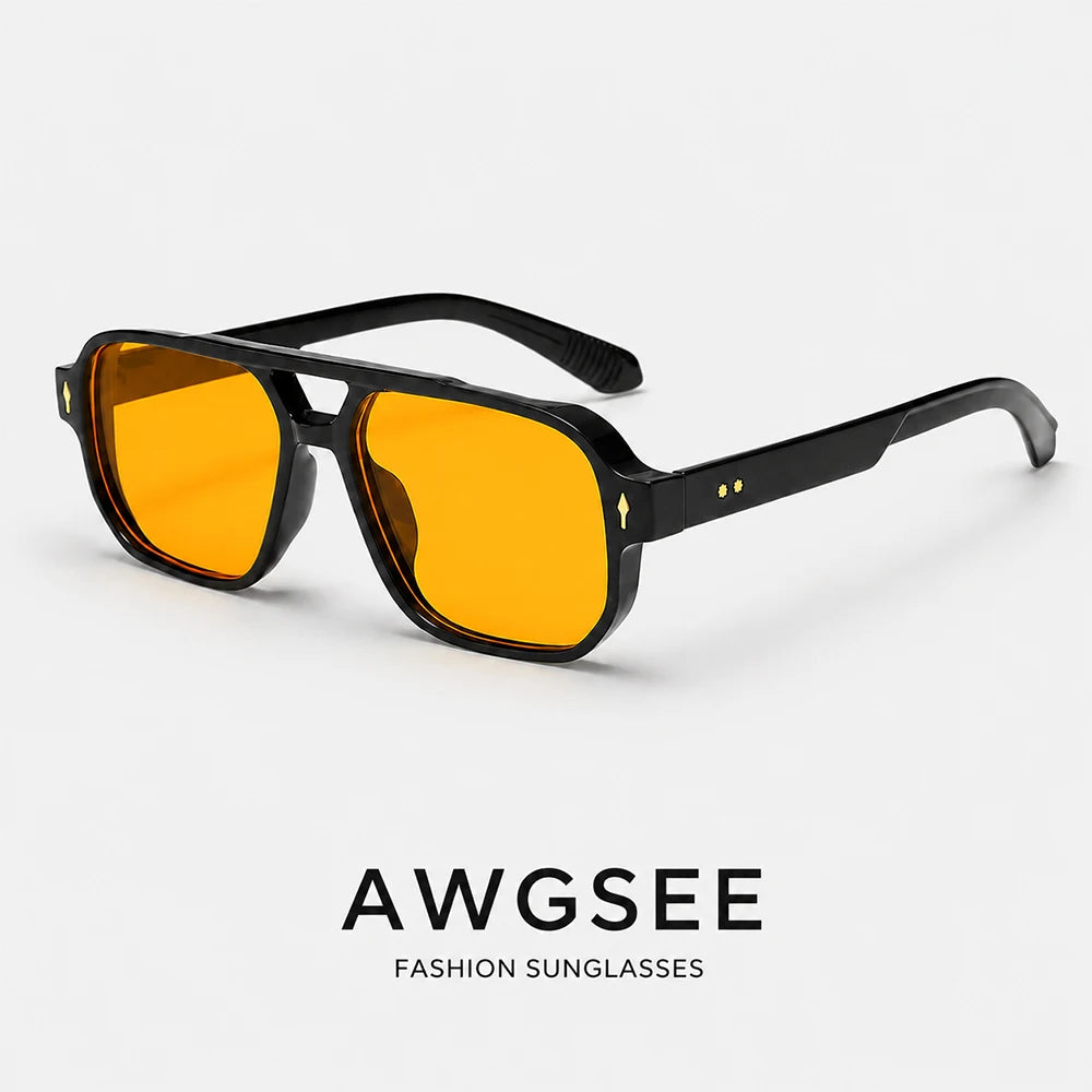 Square Aviator Sunglasses for Women Men Vintage Classic Trendy Shades UV400 Protection Driving & Outdoor