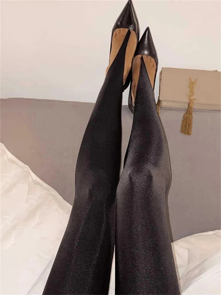 Women's Black High-Waisted Skinny Y2K Pants