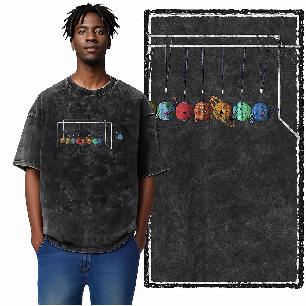 Astronaut Space Print Cotton Graphic T-Shirt