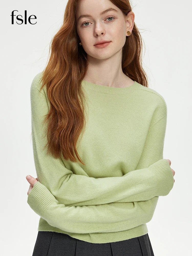 FSLE Women's 100% Wool Seamless Knit Sweater