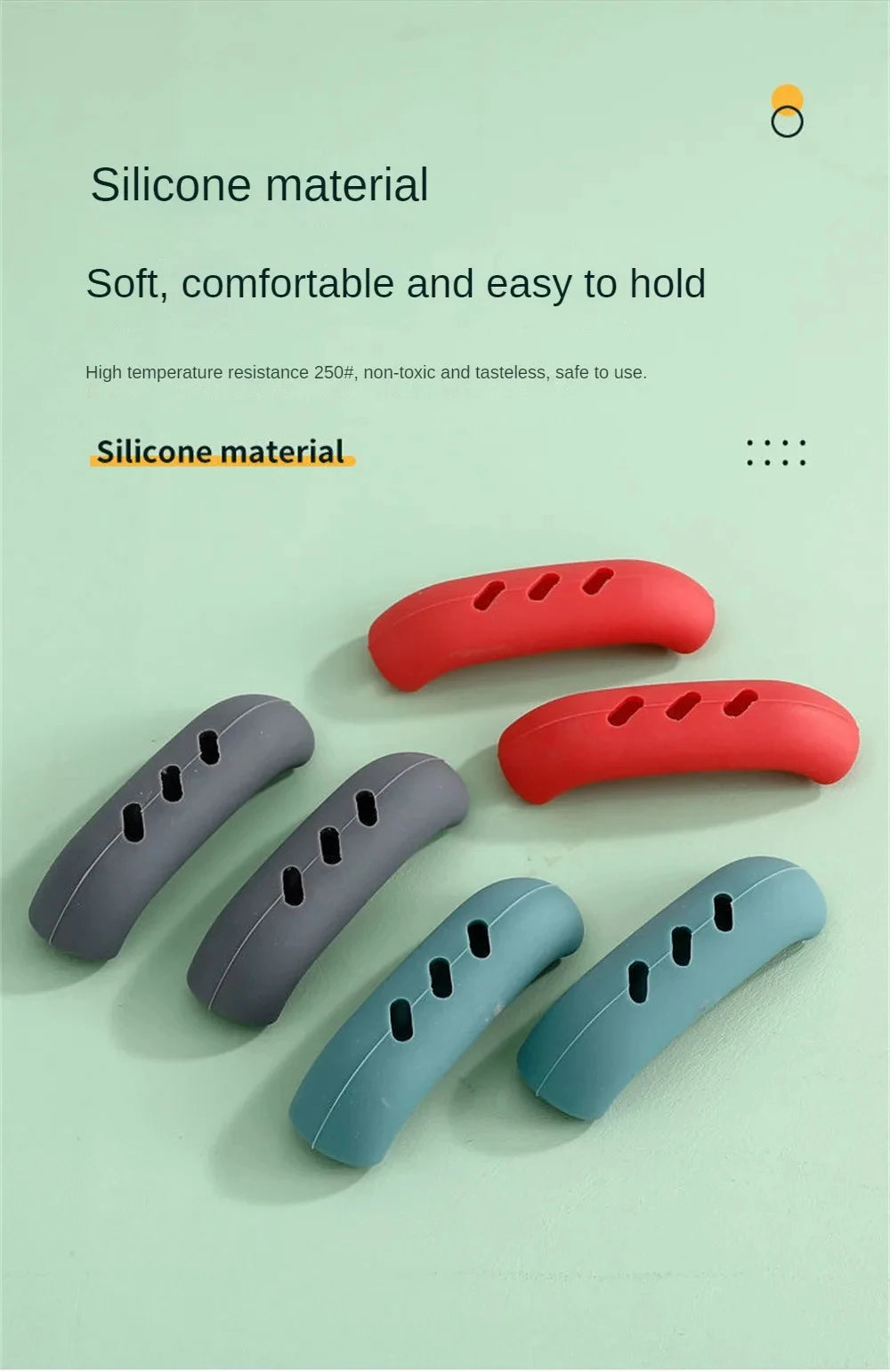 Lot de 2/8 maniques en silicone pour poêle, couvre-poignées isolants thermiques, clips d'oreilles de casserole, antidérapants, accessoires de cuisine pour cuiseur vapeur et faitout