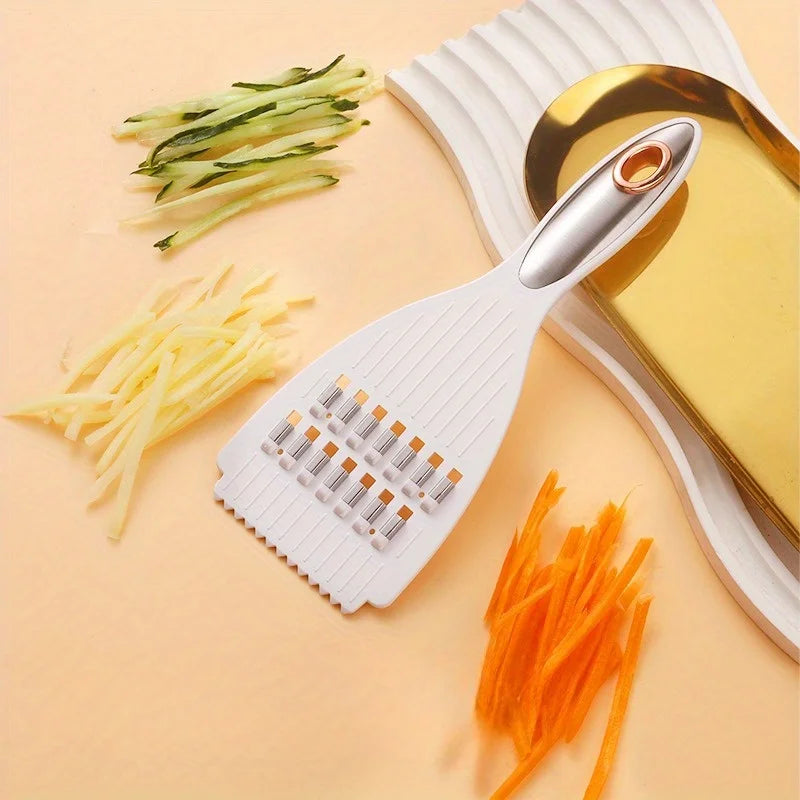 Trancheuse et aiguiseur de légumes multifonction - Coupe-aliments manuel pour pommes de terre, carottes, fruits - Ustensile de cuisine en plastique durable