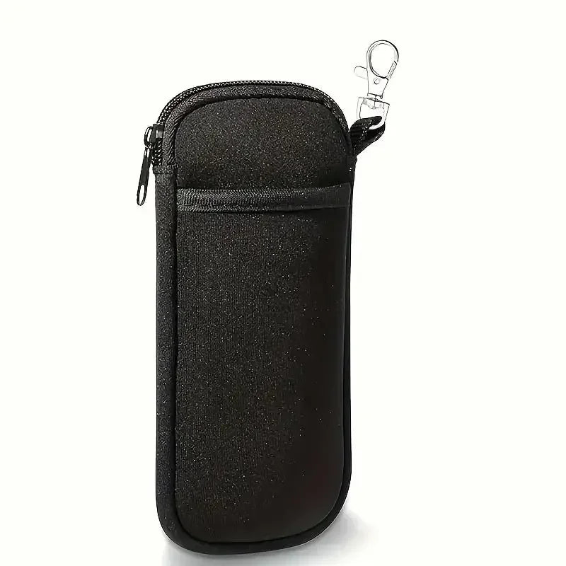 Portable Zippered Soft Eyeglass Case Sunglasses Storage Bag with Hanging Buckle Zipper Glasses Case Protective Glasses Storage C