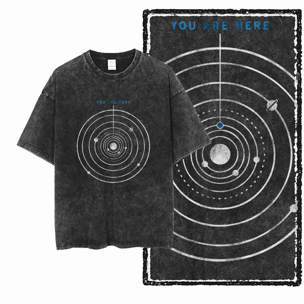 Astronaut Space Print Cotton Graphic T-Shirt