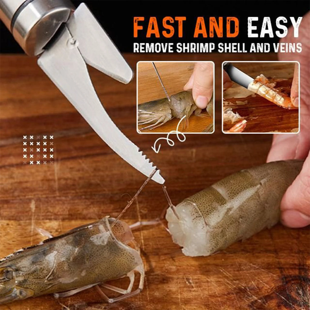 6-In-1 Stainless Steel Shrimp Peeler & Deveiner