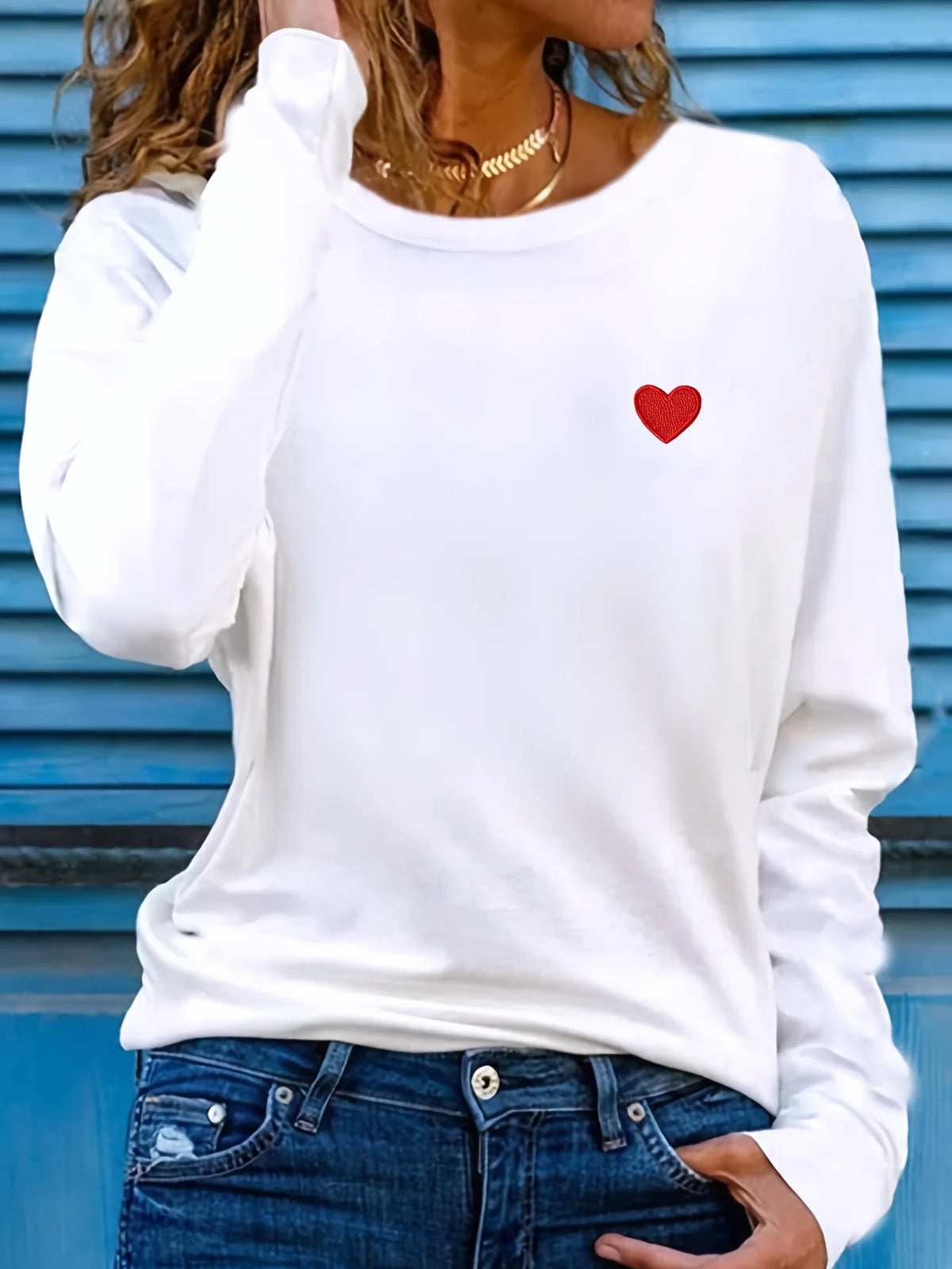 Women's Cotton Long-Sleeve Print T-Shirt