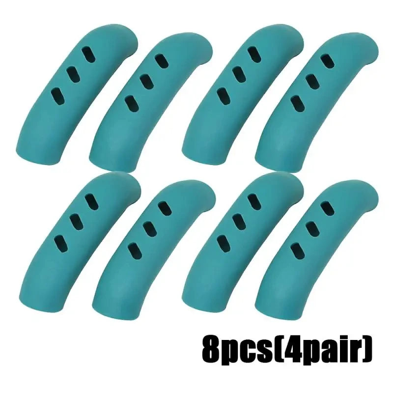 Lot de 2/8 maniques en silicone pour poêle, couvre-poignées isolants thermiques, clips d'oreilles de casserole, antidérapants, accessoires de cuisine pour cuiseur vapeur et faitout