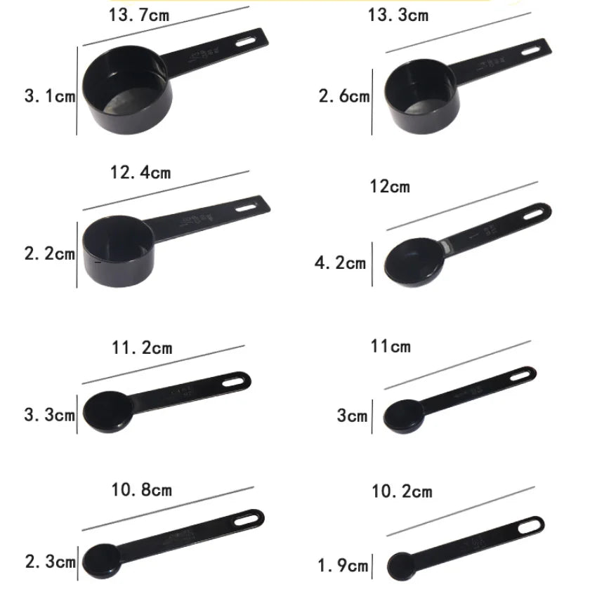 Lot de 5/10 ustensiles de mesure, cuillères à mesurer de cuisine, cuillère à café, pelle à sucre, cuillères de cuisine pour pâtisserie, farine, tasses à mesurer