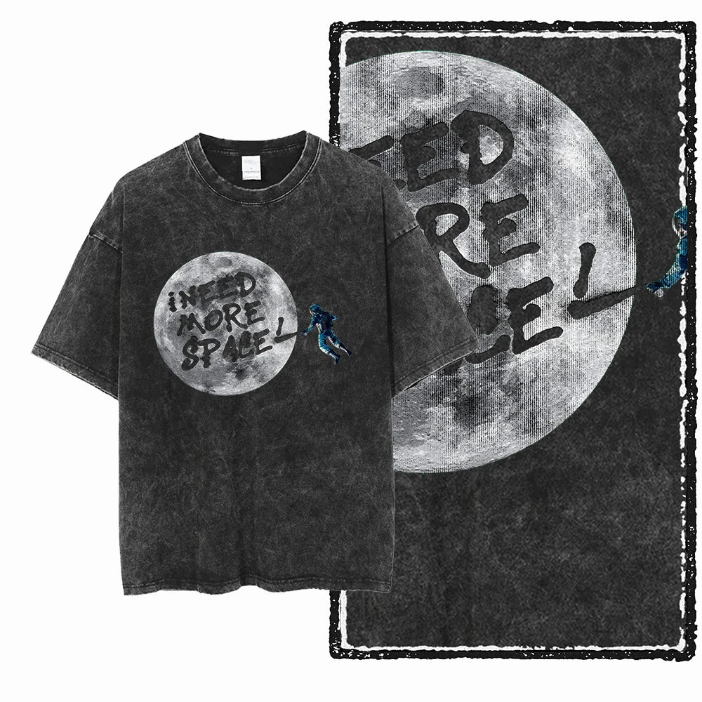 Astronaut Space Print Cotton Graphic T-Shirt