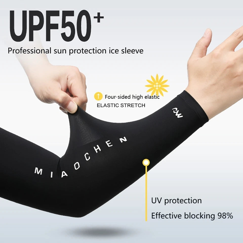 Summer Ice Silk Cycling Arm Sleeves - UV Protection