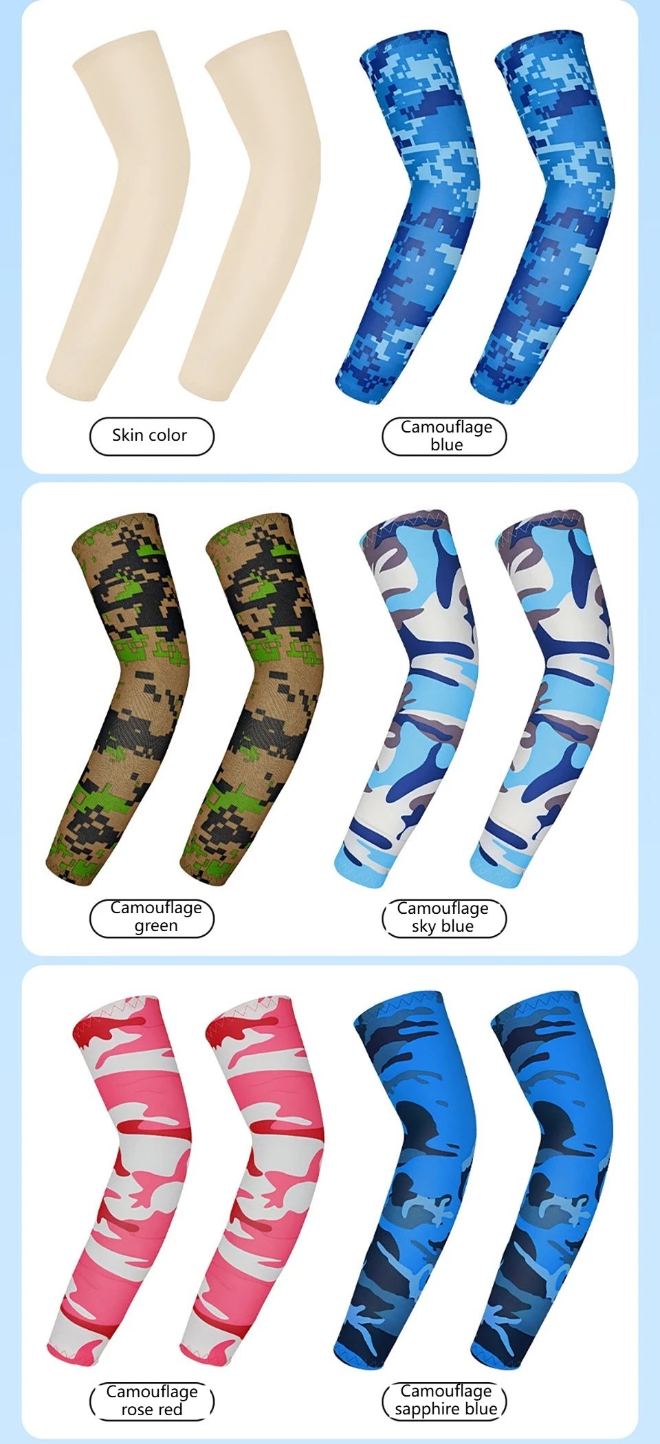 GTUBIKE 1 paire de manchettes de sport rafraîchissantes pour basketball, cyclisme, protection contre les moustiques et les UV pour le sport en extérieur