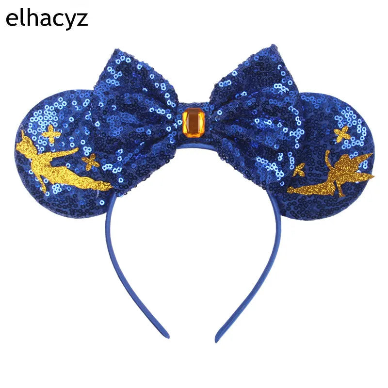 Fashion Cute Mouse Princess Headband 3.3"Ears For Kids Rapunzel Hair Band Women Hair Accessories Girls Sequins Bow Headwear