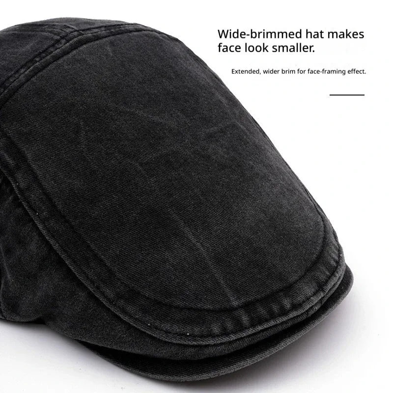 Vintage Washed Cotton Newsboy Hat Duckbill Ivy Casual Flat Cap for Men Women Spring Autumn Driving Cabbie Painter Beret