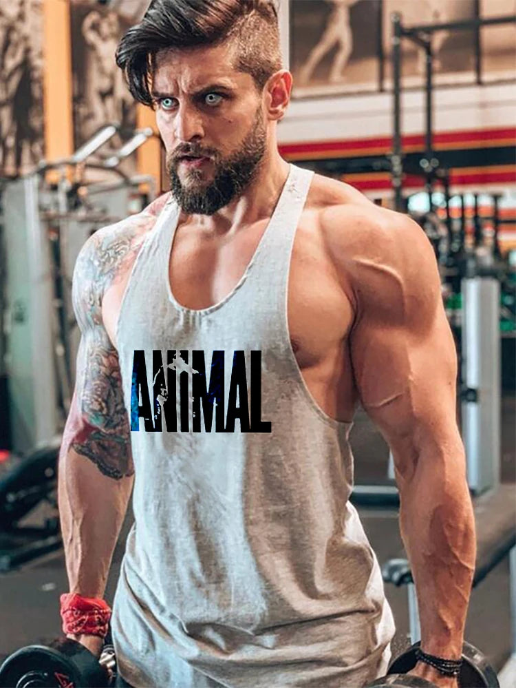 Men's Animal Print Bodybuilding Tank Top
