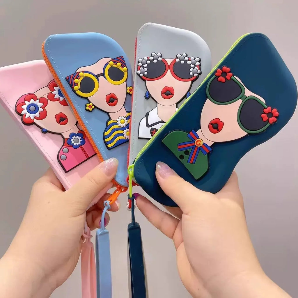 Reading Glasses Case Portable Eyewear Pouch Sunglasses Holder Decorative Silicone Eyeglasses Bag For Daily Outdoor Travel