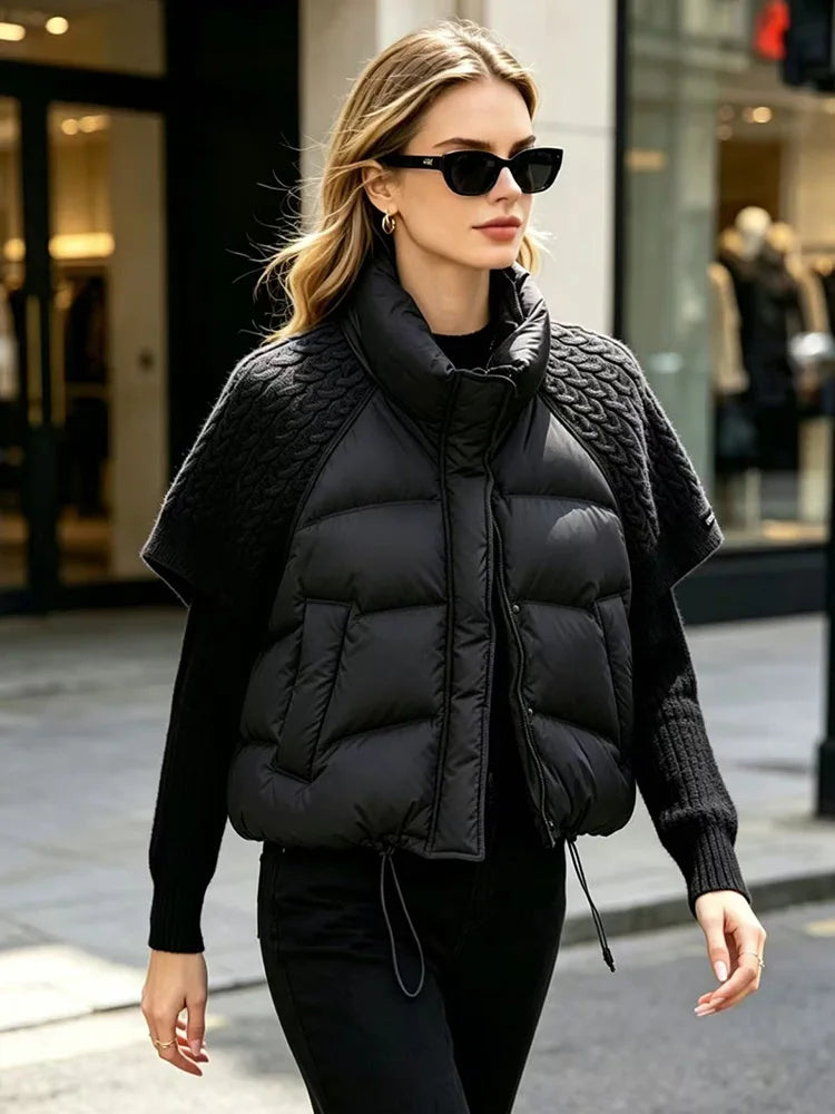 Janveny Women's White Duck Down Puffer Vest