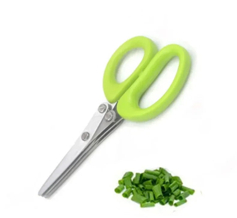 Ciseaux de cuisine multi-couches en acier inoxydable pour légumes, échalotes, herbes, algues, épices, outil de cuisine, accessoires de cuisine