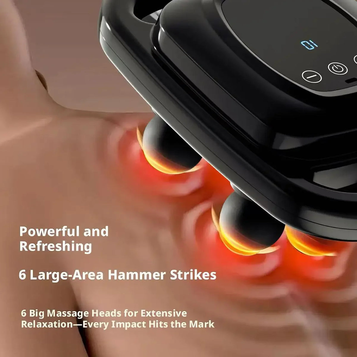 High-Power Portable Oscillating Massage Gun with Six-Head Deep Tissue Muscle Relaxation Device for Home Use