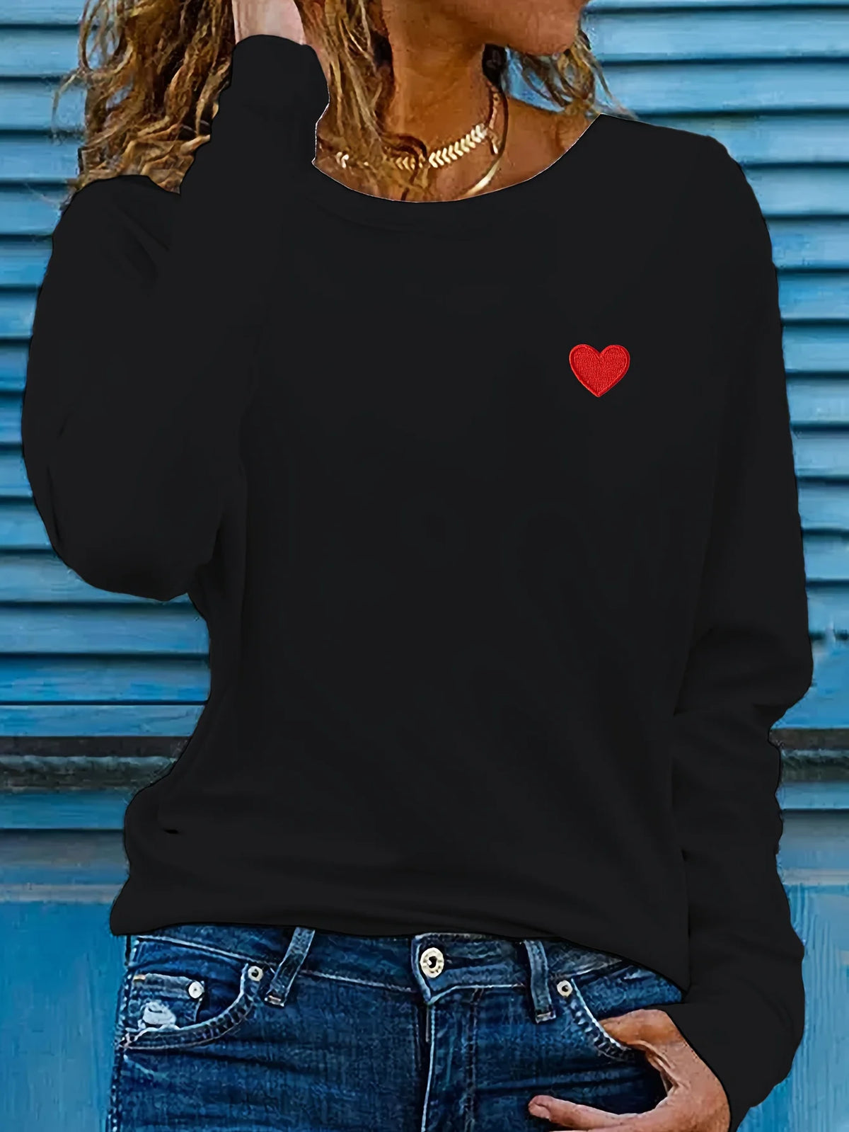 Women's Cotton Long-Sleeve Print T-Shirt