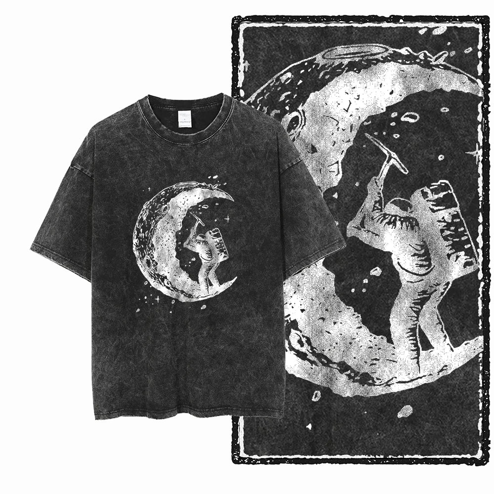 Astronaut Space Print Cotton Graphic T-Shirt