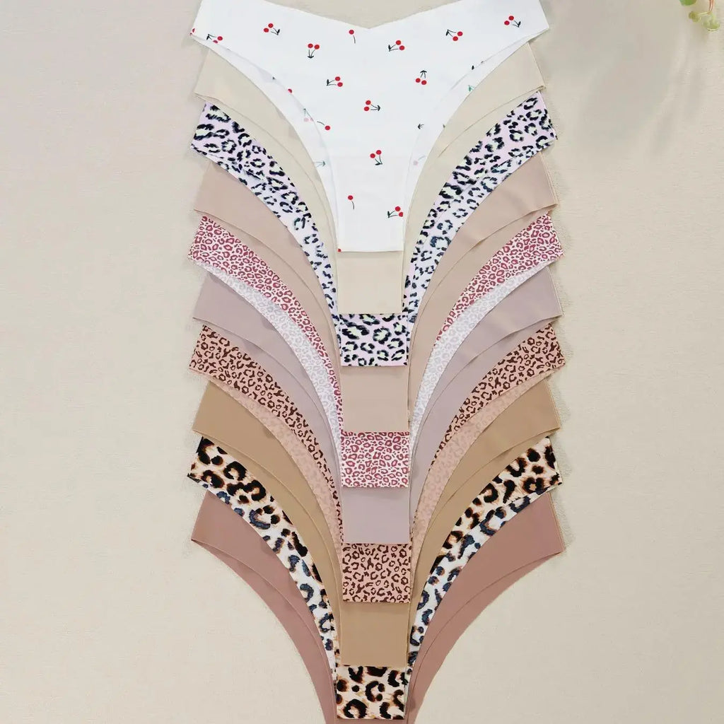 Stylish Women's Floral Heart Leopard Print Everyday Underwear Set - Comfortable Casual Fitted Lingerie in 3 to 12 Piece Packs for All Seasons