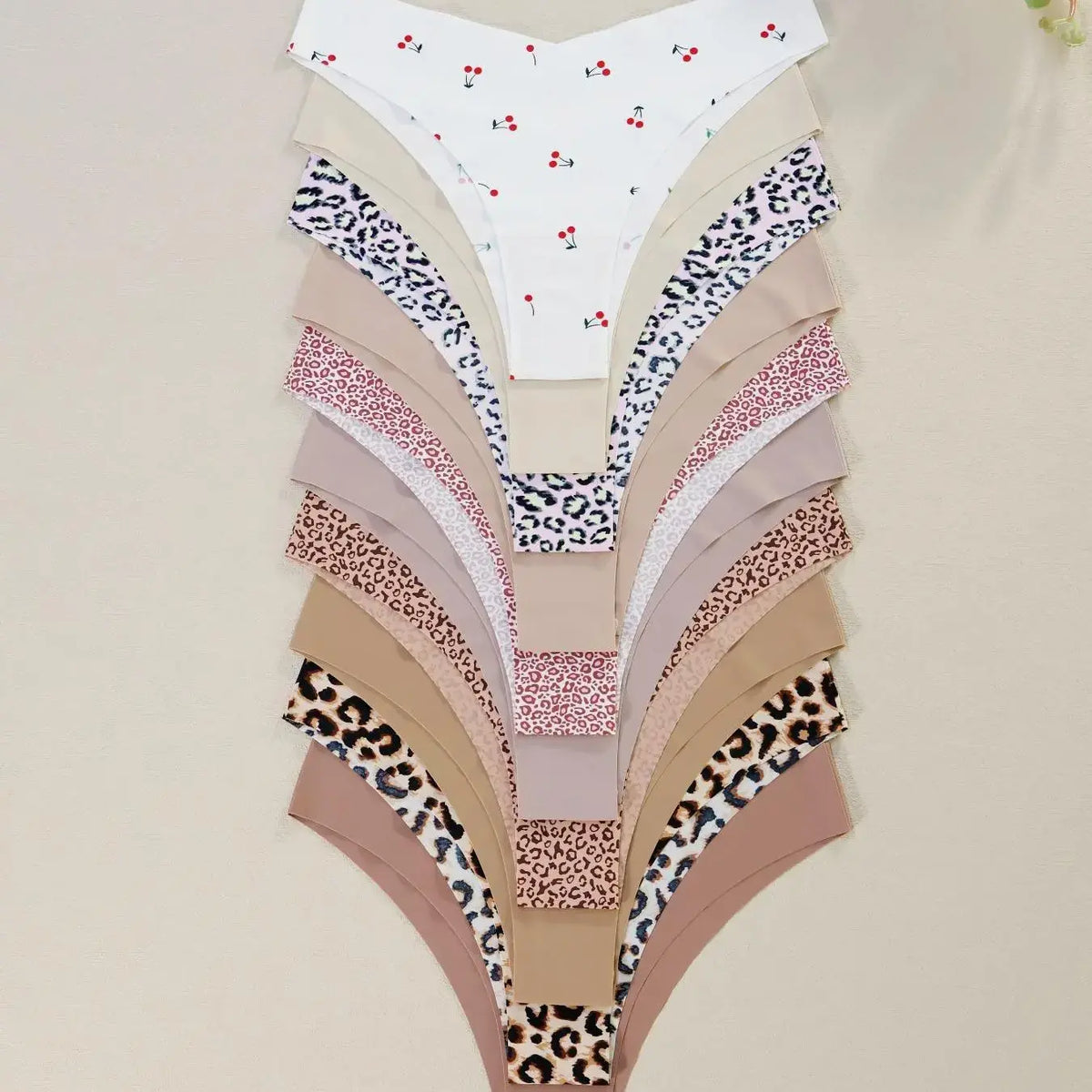 Stylish Women's Floral Heart Leopard Print Everyday Underwear Set - Comfortable Casual Fitted Lingerie in 3 to 12 Piece Packs for All Seasons