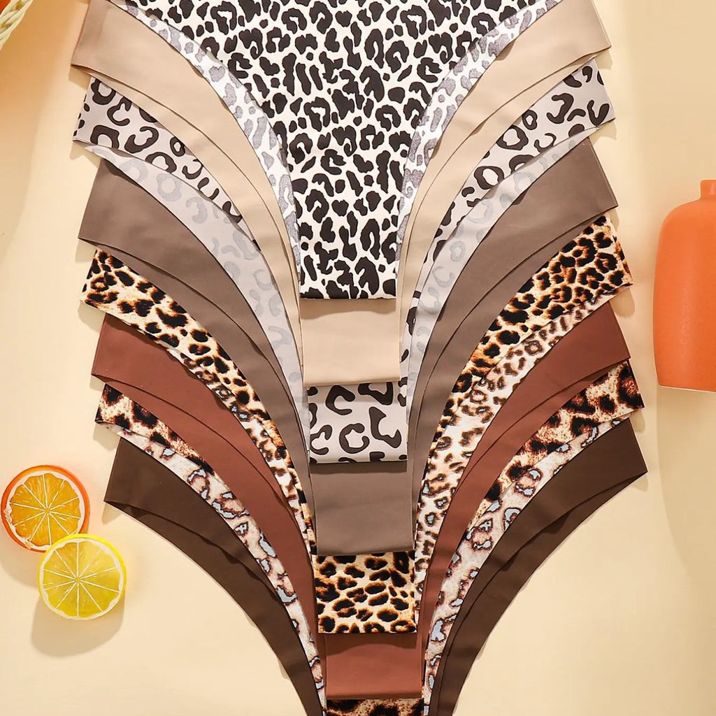 Stylish Women's Floral Heart Leopard Print Everyday Underwear Set - Comfortable Casual Fitted Lingerie in 3 to 12 Piece Packs for All Seasons