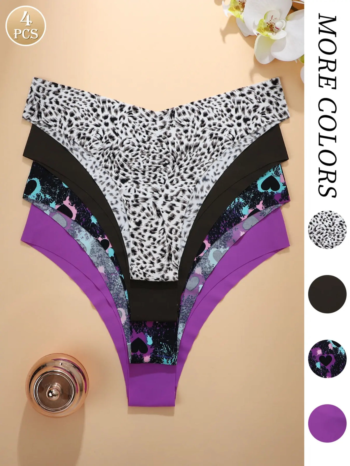 Stylish Women's Floral Heart Leopard Print Everyday Underwear Set - Comfortable Casual Fitted Lingerie in 3 to 12 Piece Packs for All Seasons