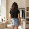 Reworked Denim Mini Skirt
