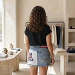 Reworked Denim Mini Skirt